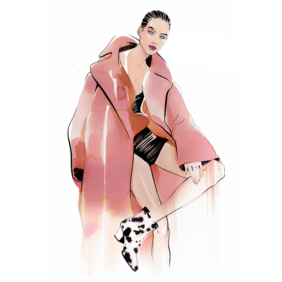 Max mara iconic coat by alina grinpauka fashion illustration